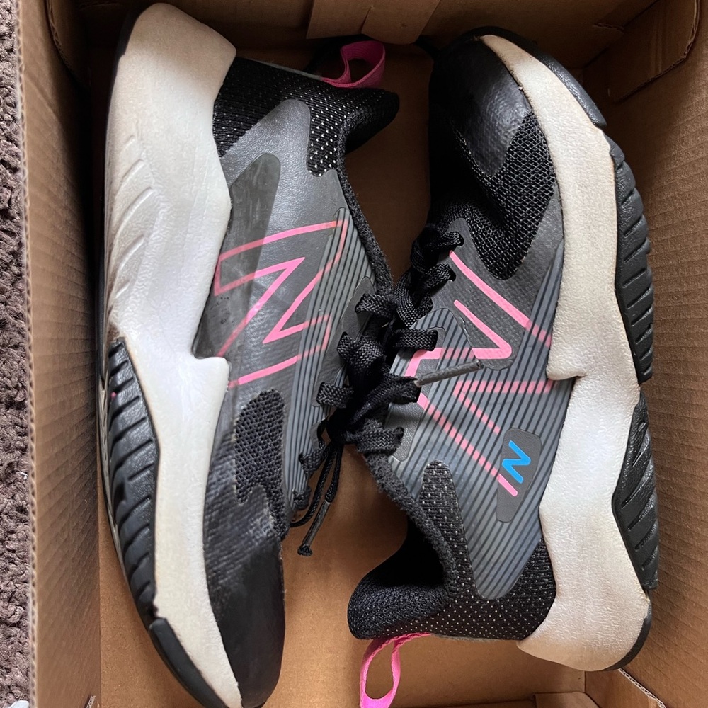 Black and Pink Athletic Sneakers
